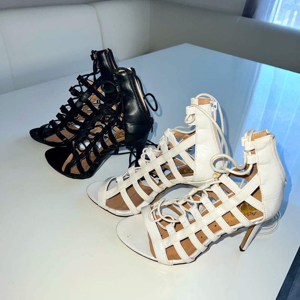 2 pairs of sexy tie up heels